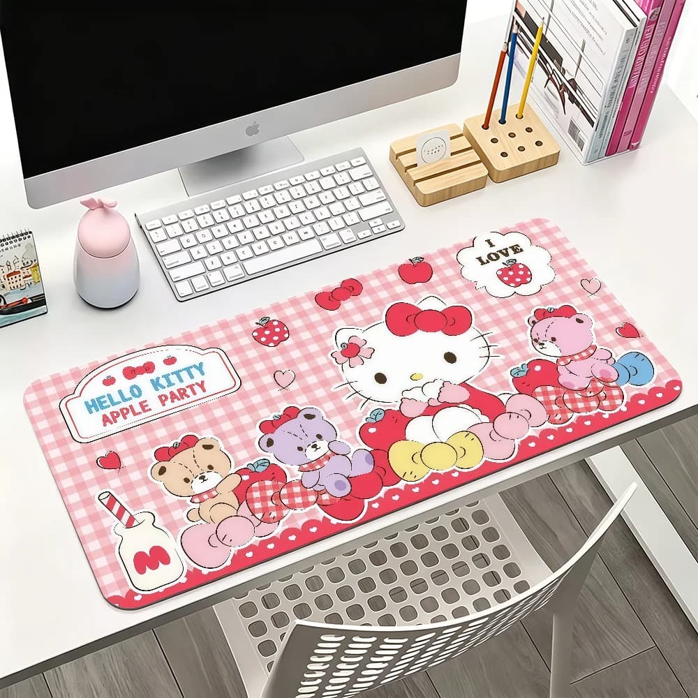 Tappetino per mouse Sa Hello K-Kitty per ufficio, giochi e tastiere, antiscivolo, grande, impermeabile