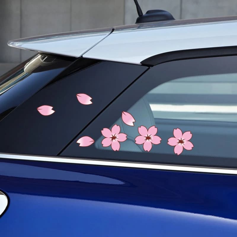 Car Stickers Sakura Spring Descal Stickers for Window Bumpers Automatic Wall decals for waterproof bike tubes Floral decoration for motorcycle helmet