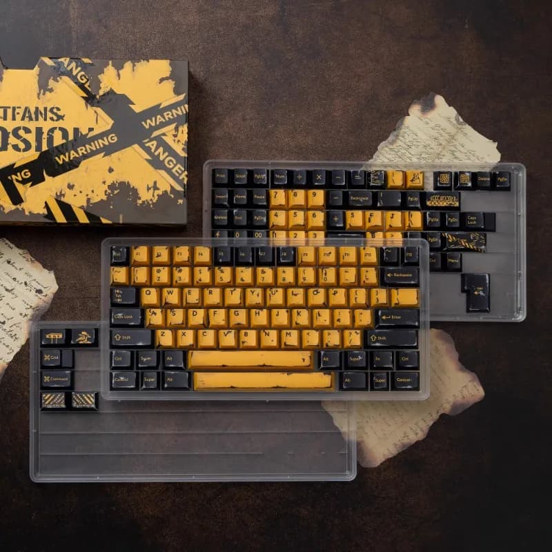Copritasti a tema Battle Damage TUTKEYS & PBTfans Erosione Dye-Sub PBT Cherry Profile Copritasti arrugginiti Accessori per tastiera meccanica