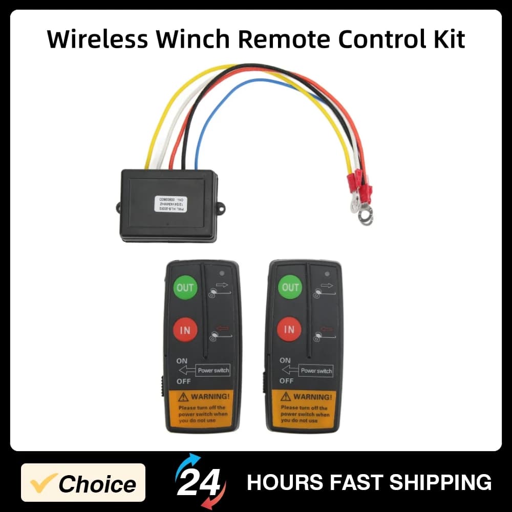 Kit telecomando per verricello wireless Controller per verricello elettrico Gamma 75 piedi 12V 24V Kit di controllo wireless Accessori per camion ATV per auto