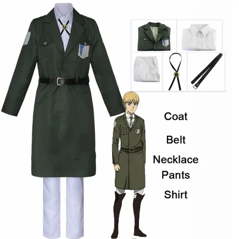 2026 Anime AOT Cosplay Levi Costume Shingek No Kyojin Scouting Legion Soldier Coat Trench Jacket Uniform Halloween Outfits