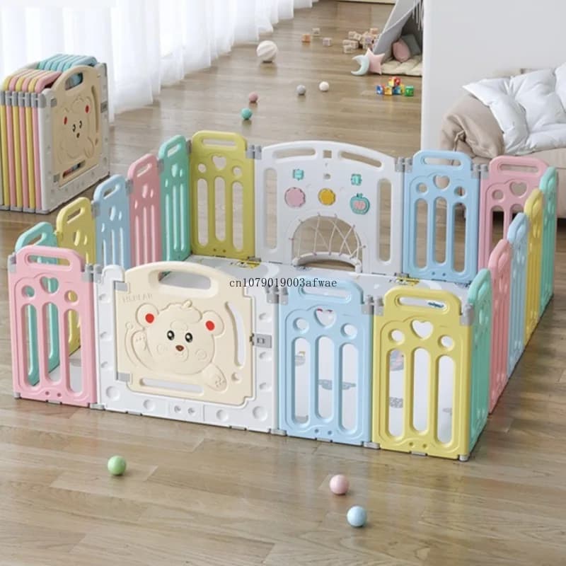 Giocattoli per bambini Recinzione da passeggio Per uso domestico Allenamento sportivo per bambini Recinzione di protezione di sicurezza Forma di orso Stoccaggio pieghevole Pozzetti con palline oceaniche