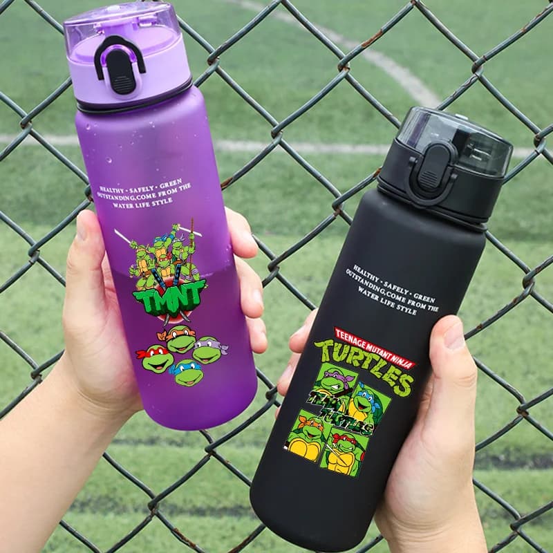 Teenage Mutant Ninja Turtles 650ml Water Bottle Cartoon Anime Pattern Printed Cup Unisex Portable Bottles Birthday Party Gifts