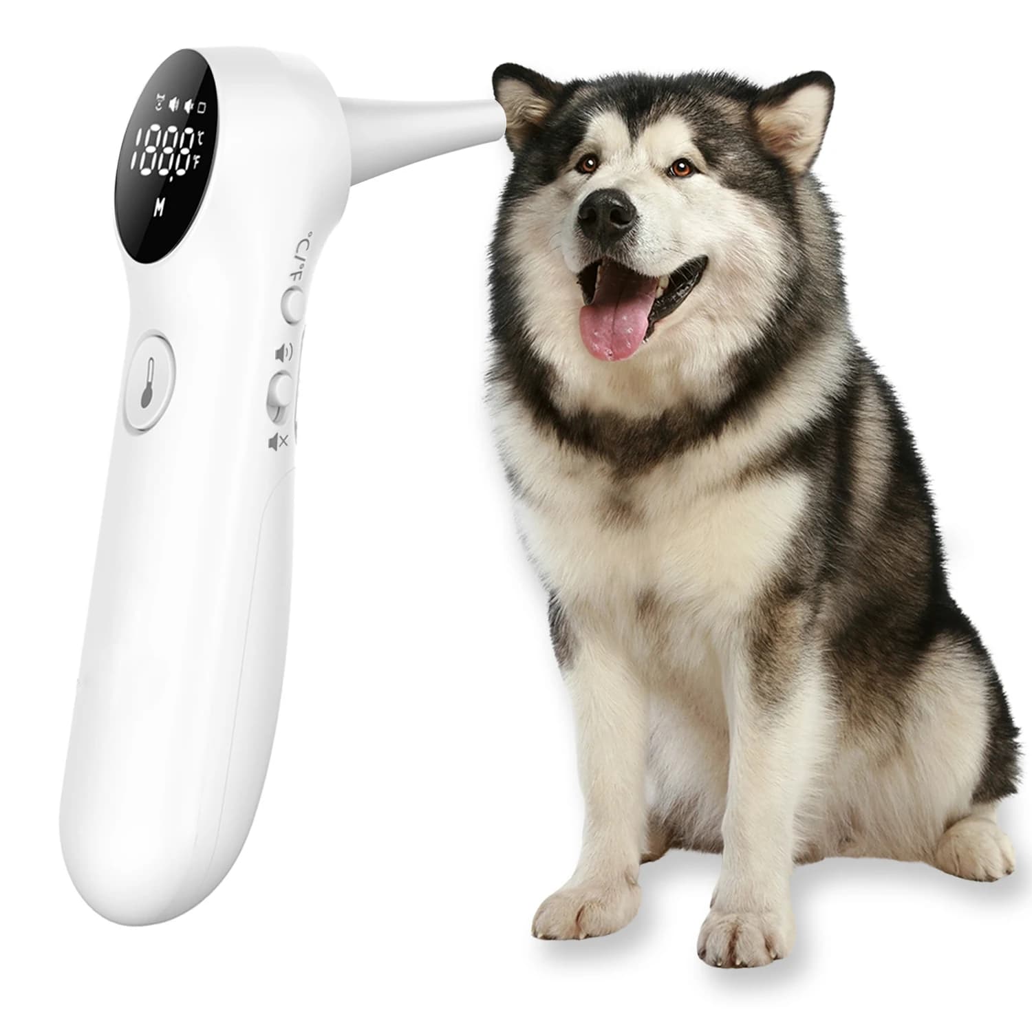 Termometro per orecchie per animali domestici per cani e bestiame-include 20 tamponi per animali domestici, adatto per cani, gatti