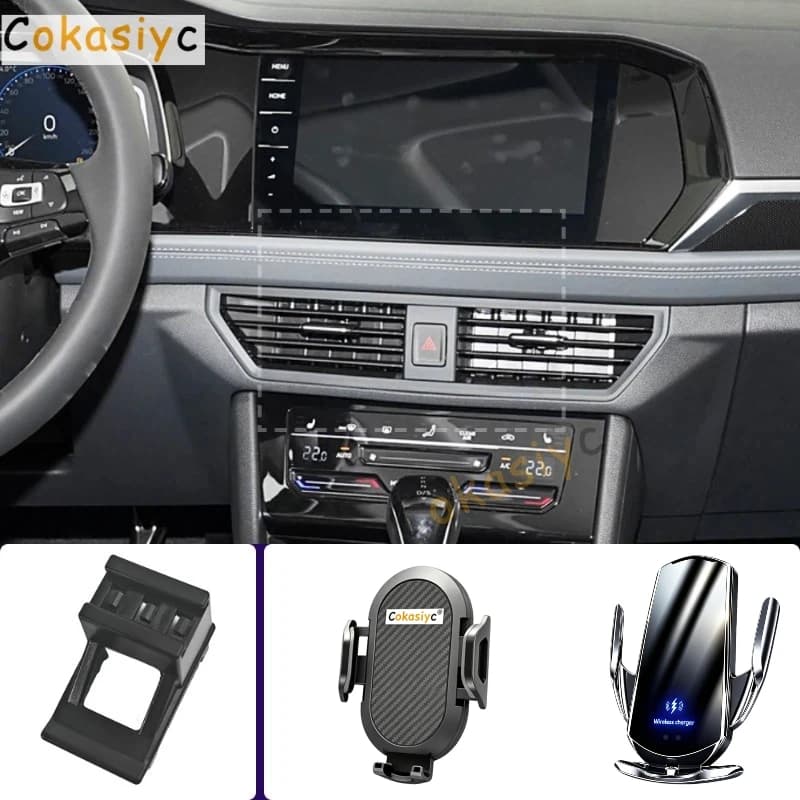Supporto per telefono da auto per Volkswagen VW JETTA MK7 2019 2020 2021 2022, base fissa speciale per ricarica wireless del cellulare in auto