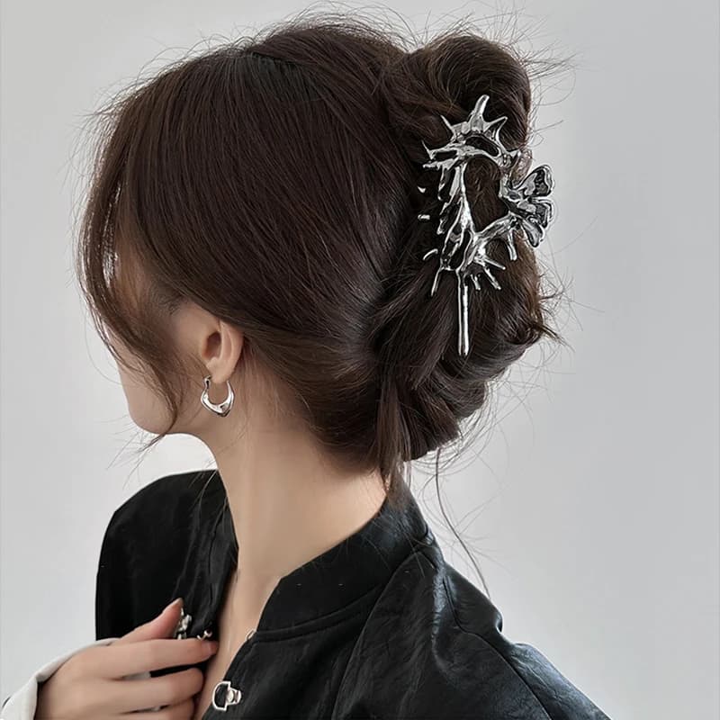 Squisito metallo grande artiglio Clip nuova moda geometrica capelli artiglio Clip mollette granchi copricapo per le donne ragazze accessori per capelli
