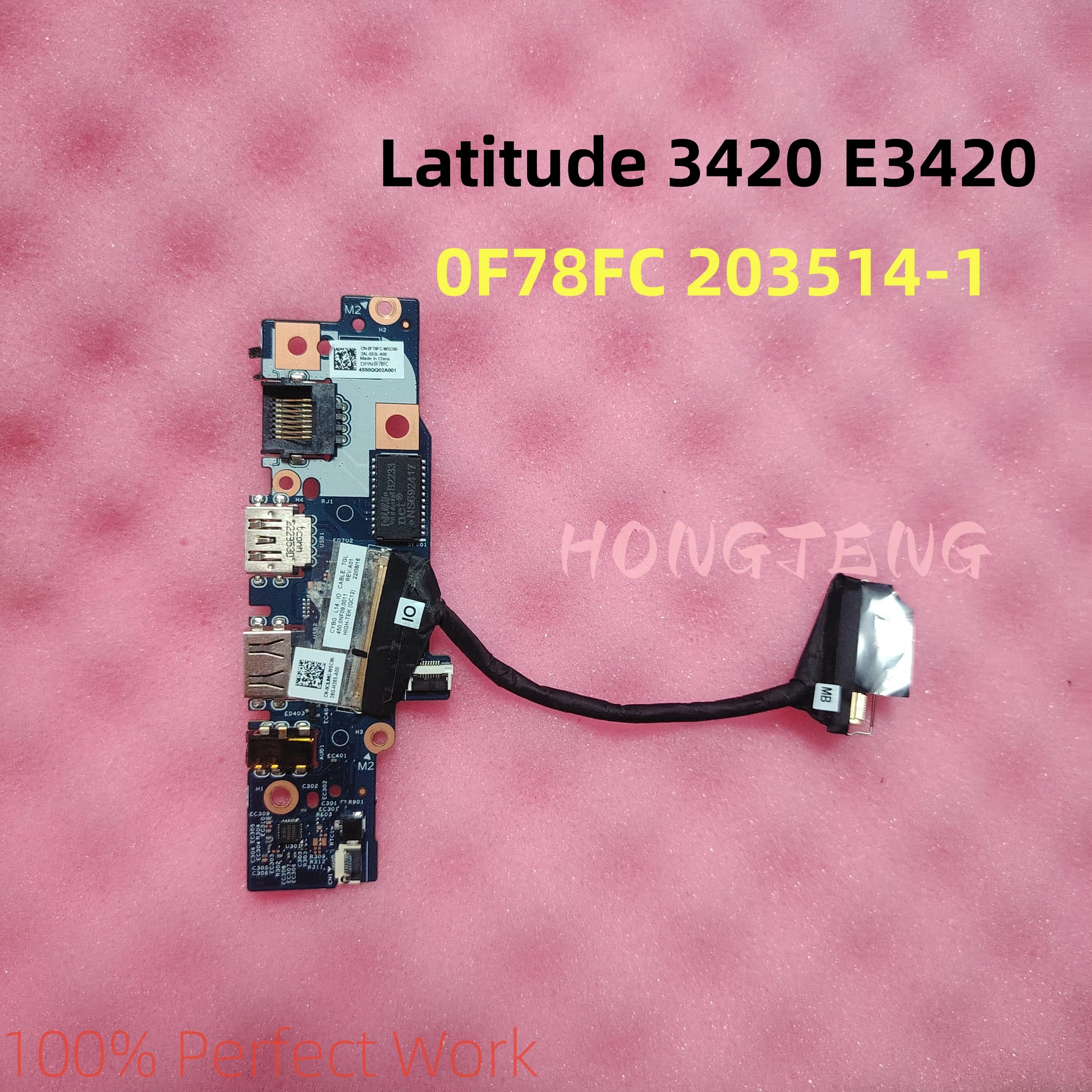 Originale Per Dell Latitude 3420 E3420 3430 Pulsante di Alimentazione USB Lettore di Schede SD Cavo Della Scheda F78FC 0F78FC 203514-1 0C8JMG C8JMG Testato