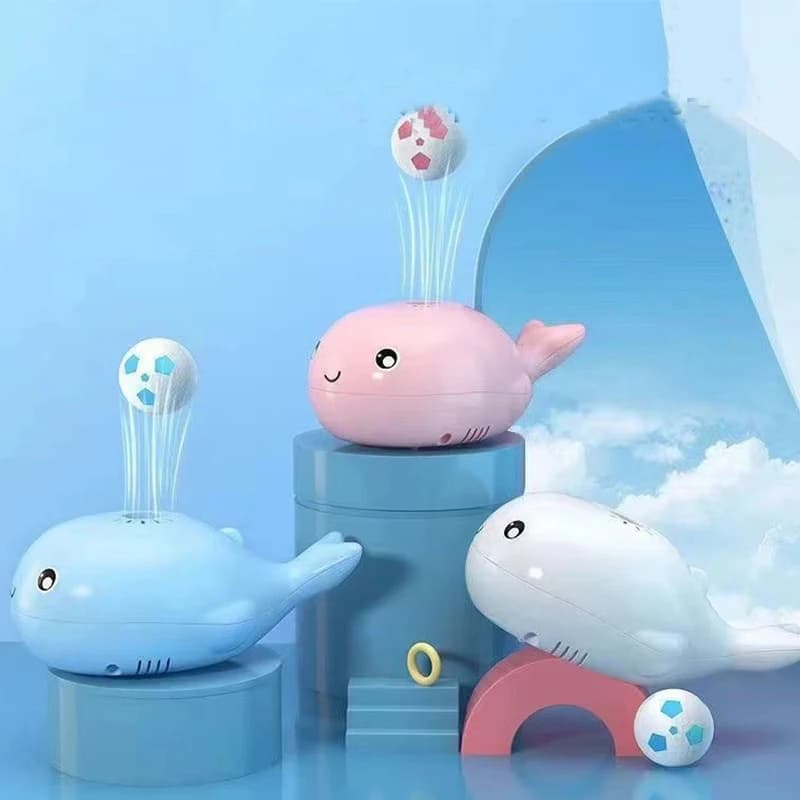 Giocattolo elettrico per gatti con palla galleggiante - A forma di balena, alimentato tramite USB, ventola a doppia funzione, giocattolo per animali portatile e certificato 3C
