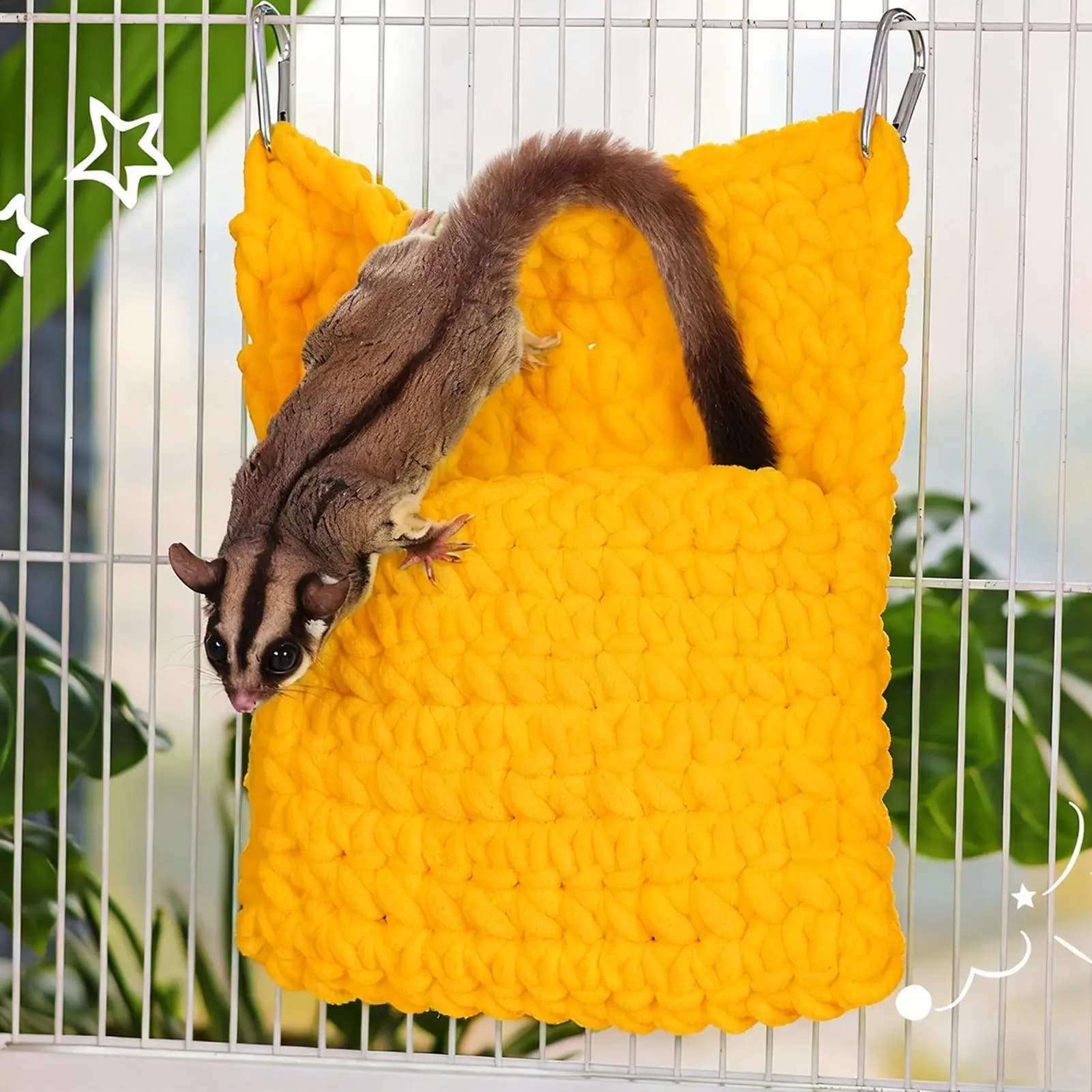 Sleep bag with sugar glider, soft and comfortable, hamster plush hammock, pet swing, rat warm sleeping bag, bag to hide small animals