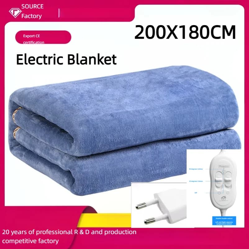 European regulation non-woven single and double electric blanket foreign trade 220V heating blanket safety househol200*180cm