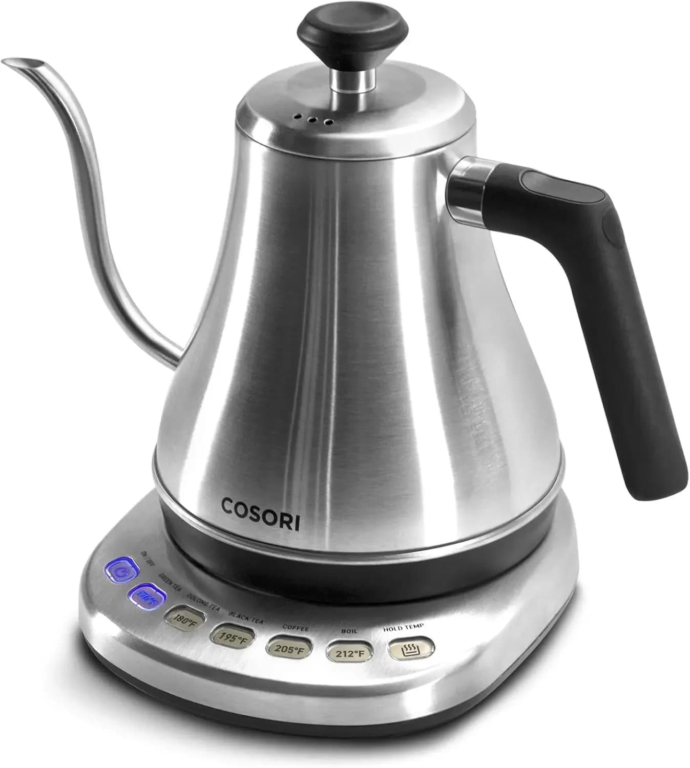 Gooseneck Electric Kettle with 5 Variable Presets, Pour Over & Coffee maker, 100% Stainless Steel Inner Lid & Bottom, 1200 Watt