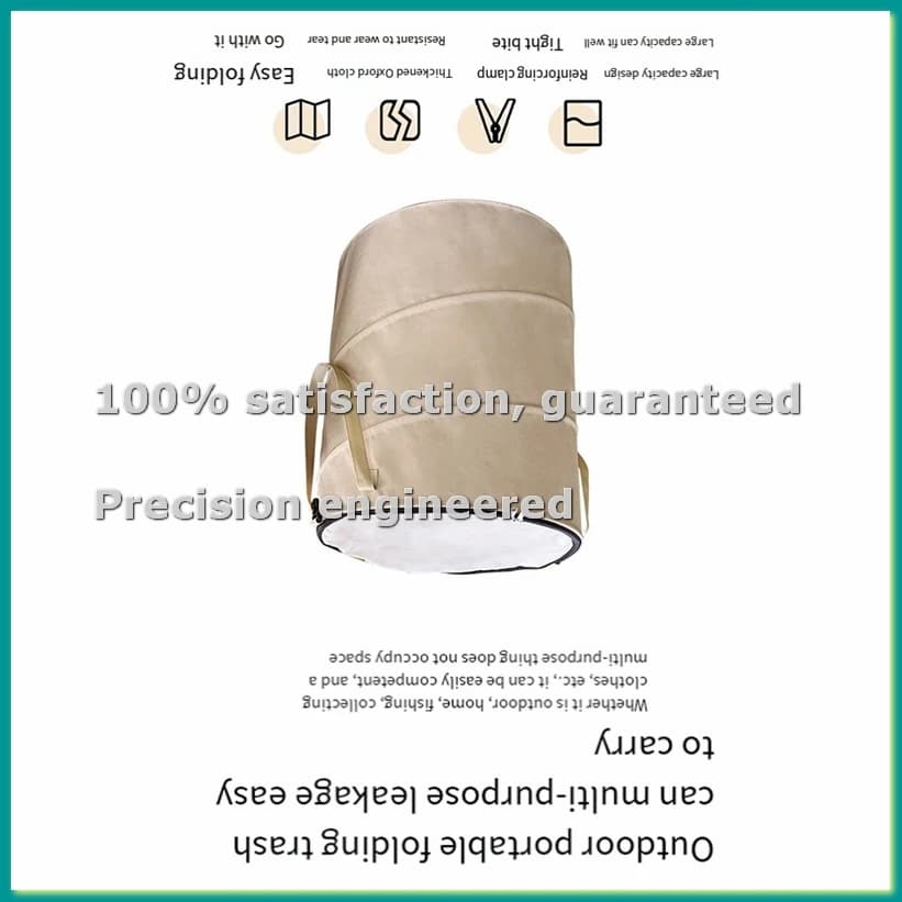 Camping Trash Can Foldable Portable Outdoor Garbage Bin Camping Supplies Garden Storage Bag Black-A14I