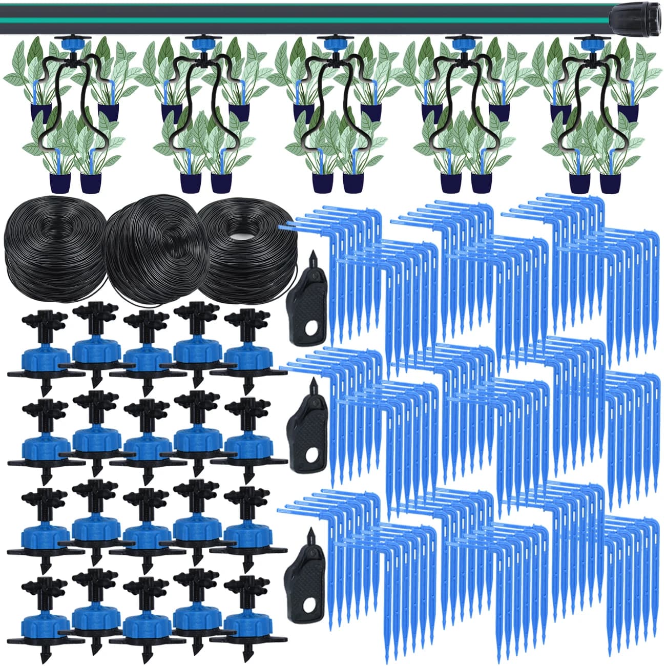 KESLA 10-100M Kit sistema di irrigazione per irrigazione a 4 vie a 2 vie 8L trasmettitore per freccia a goccia irrigatore per irrigazione in vaso per piantare serra