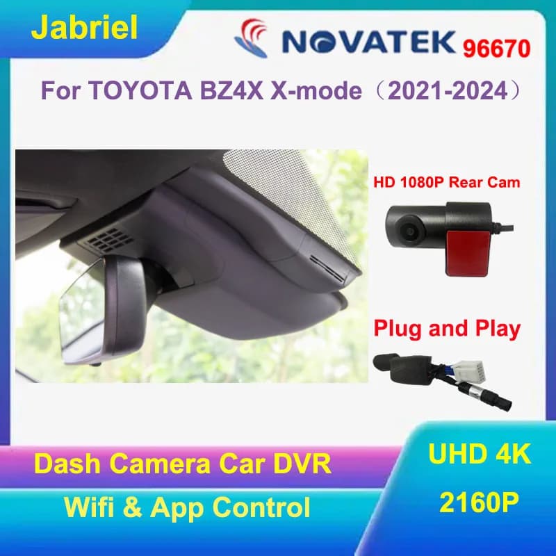 Dash Cam 4K per Toyota BZ4X X-Mode Pro 2021 2022 2023, Telecamera Anteriore e Posteriore per TOYOTA BZ4X 2022, Registratore Video DVR UHD con APP