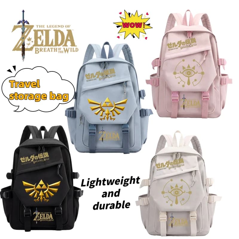 The Legend of Zelda Link Large Capacity Backpack Student Lightweight and Durable High-Value Cartoon Printed Travel Storage Bag