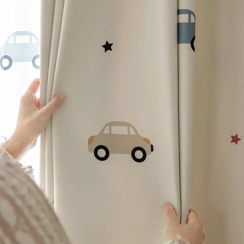 Cartoon Cute Print Car Pattern Tende oscuranti per bambini Tenda per schermo per finestra per camera da letto per ragazzi e ragazze per porte scorrevoli in vetro