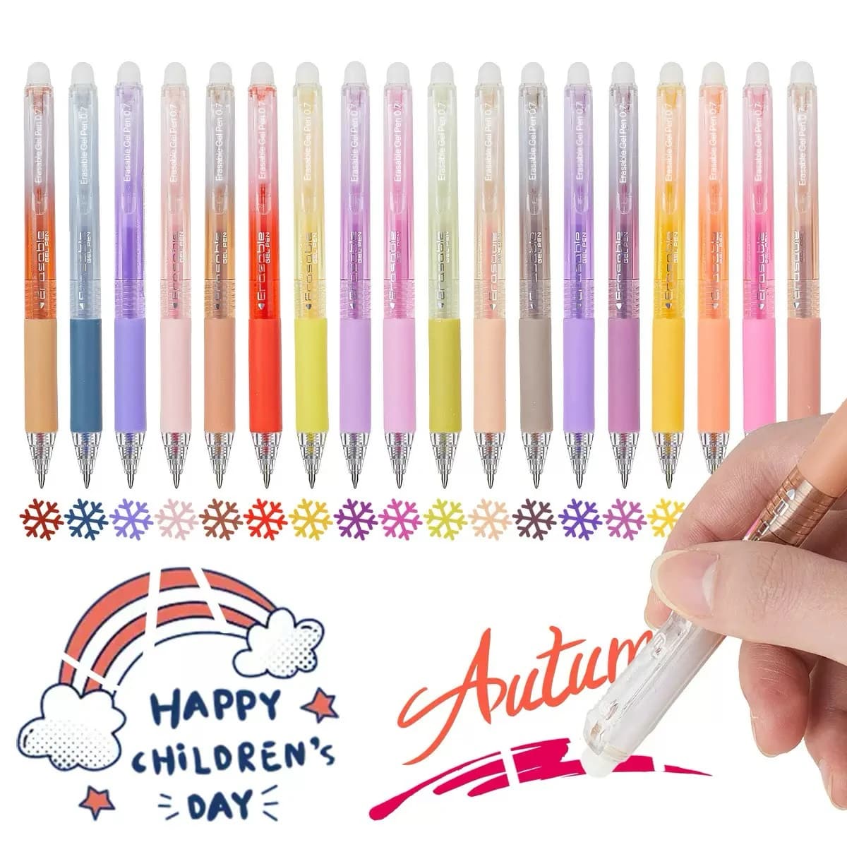 6/12/24/36 pezzi di penne gel cancellabili retrattili con punta da 0,7 mm, scrittura fluida, colori assortiti per cancelleria scolastica e da ufficio