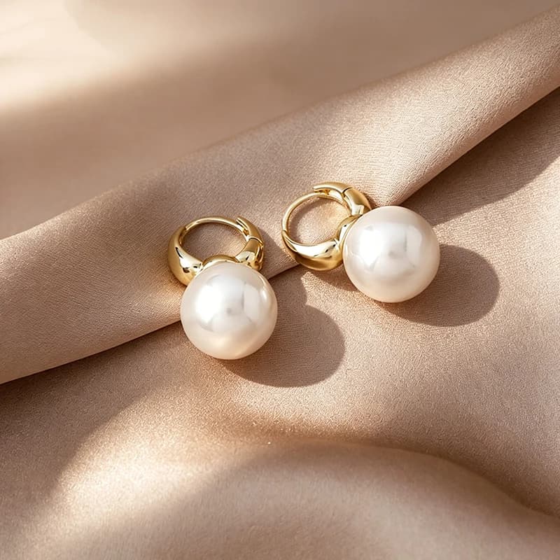Orecchini a cerchio minimalisti con perle bianche per donna, raffinati ed eleganti, per matrimoni e feste, gioielli dolci in stile Y2K, idee regalo.