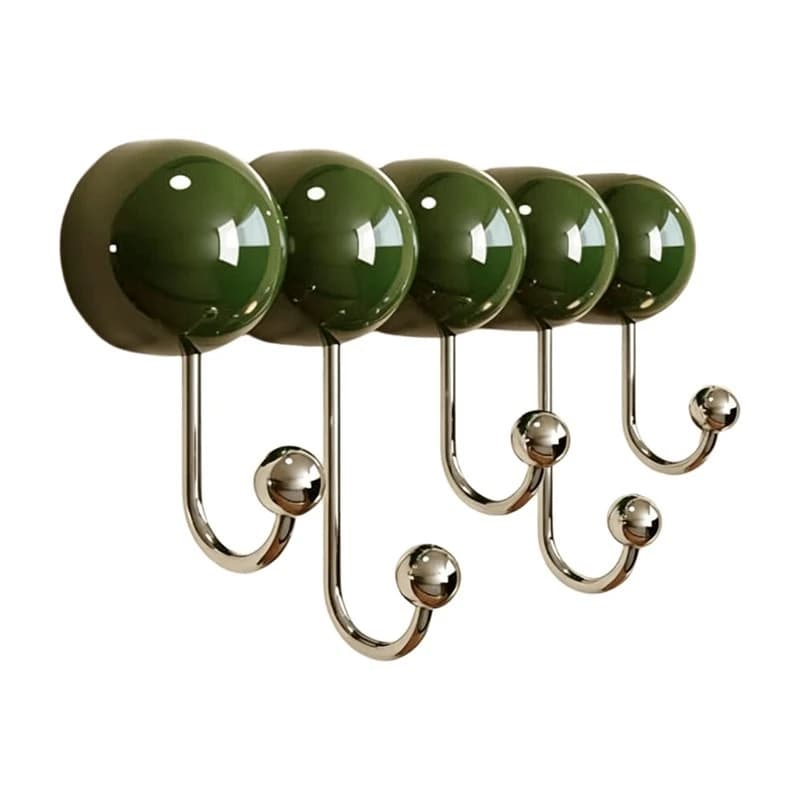 T21C Suction Cup Hooks Wall Mounted Coat Rack Green