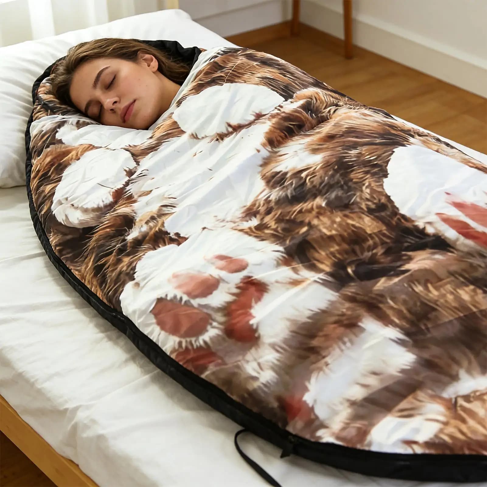 Washable and warm sleeping bag for camping, home, relaxation, travel and overnight stays