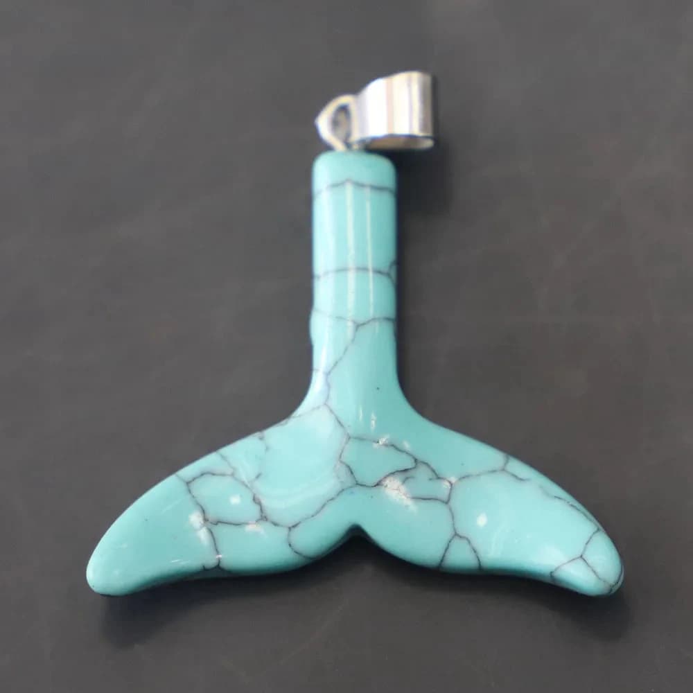 Ciondoli in Pietra Naturale a 9 Colori, 1 Pezzo, 31x27x5mm, a Forma di Coda di Balena, in Agata Cristallo, Accessori Fai da Te per Collane e Orecchini
