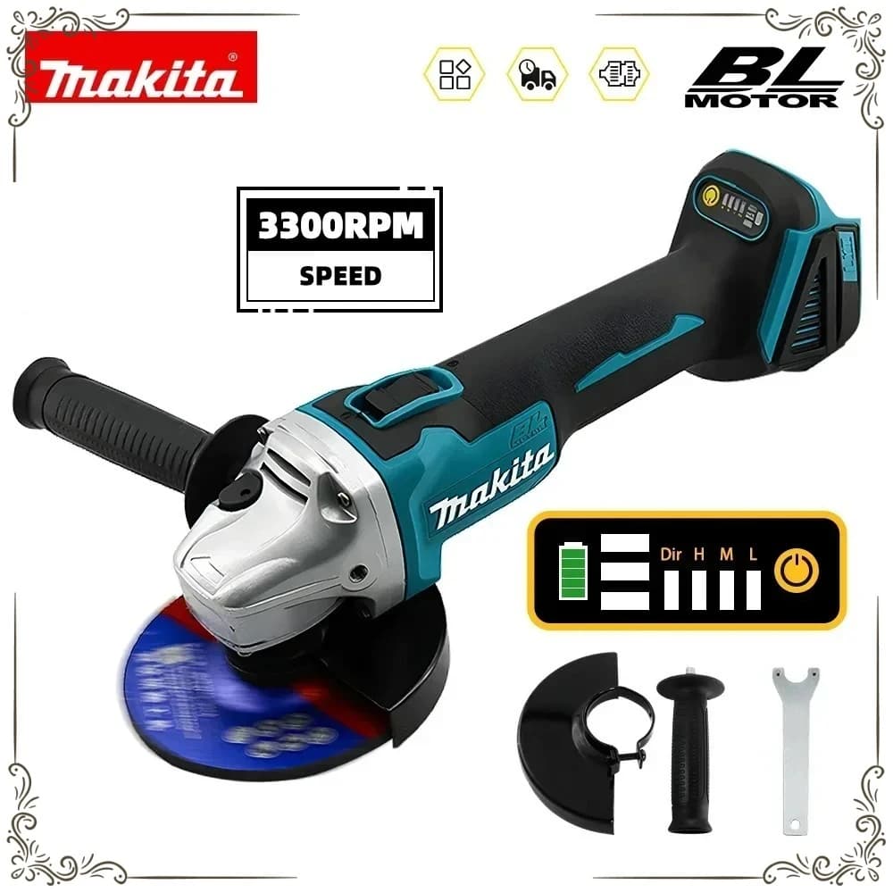 Smerigliatrice Angolare Elettrica Brushless Makita DGA404 100mm, Macchina per Levigatura, Lucidatura e Taglio di Metallo e Legno Senza Fili