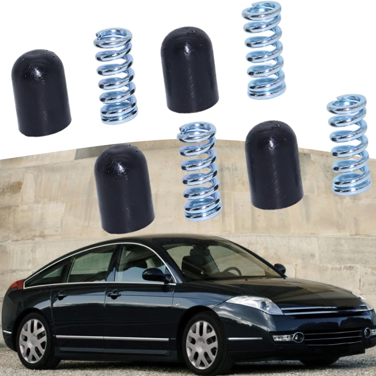 Kit di 4 Pezzi per Citroen JUMPER III 250 2006-2017 C6 I 2005-2012 2 Porte, Nuovo Kit di Riparazione per Fermo Porta, Molle Ammortizzanti e Clip