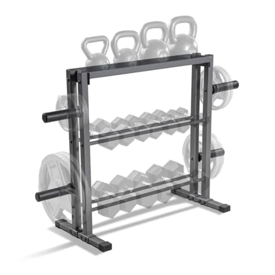 Organizing Shelves for Pesi, Manubri and Kettlebell, Black Steel Resistant with Adjustable Shelves