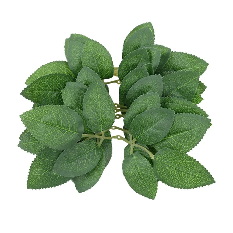 60 pieces simulation leaf green rose leaves christmas decorations for home diy wedding bride wrist decorative leaf artificial plants