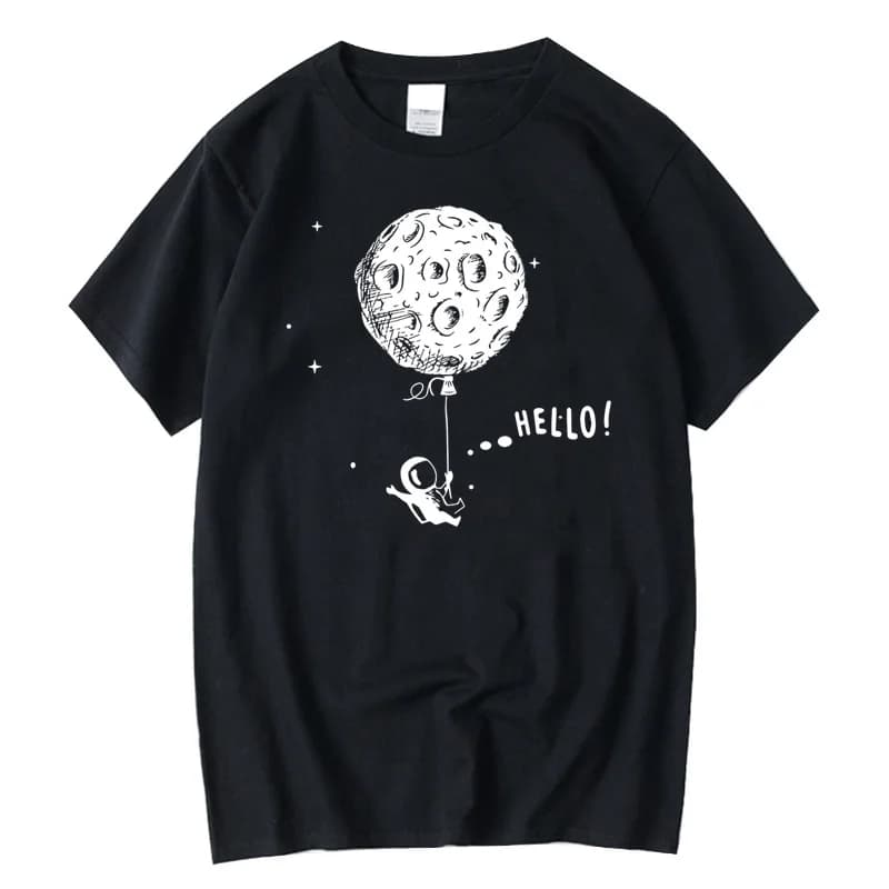 T-shirt da uomo 100% cotone T-shirt casual Divertente spazio Stampa T-shirt estiva allentata con o-collo per uomo T-shirt a maniche corte Top maschile