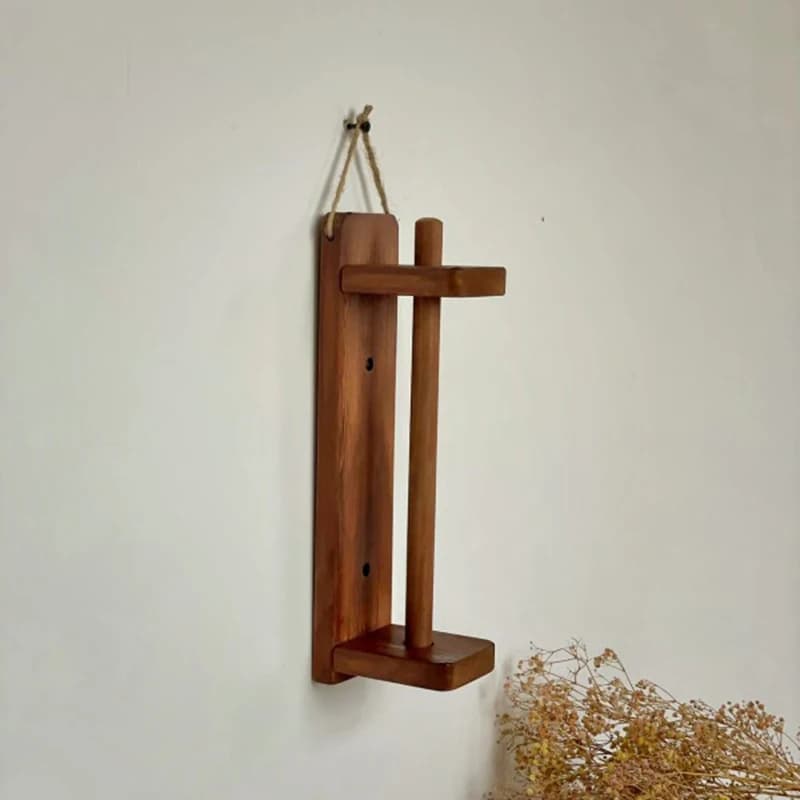 Portarotolo da Parete in Legno, Porta Carta Igienica Rustico Stile Fattoria, Accessori Bagno, Porta Asciugamani da Parete