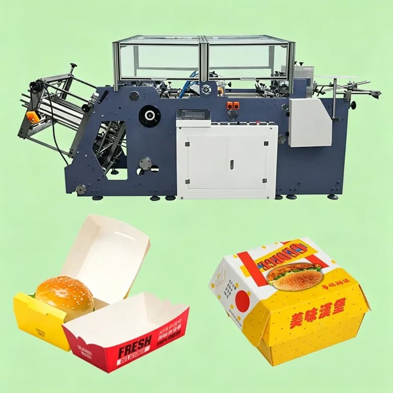 Macchina Multifunzione per la Produzione di Scatole di Carta, Attrezzatura Automatica per la Formatura di Scatole per Hamburger, Pizza, Torte e Pranzo, Imballaggio per Fast Food CE