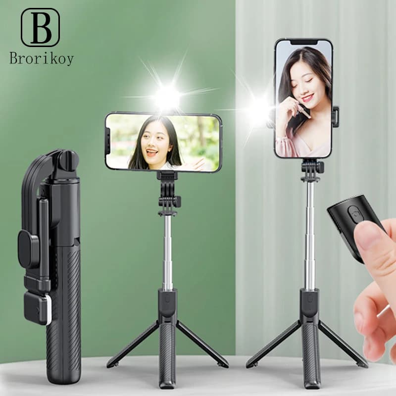 Bluetooth Selfie Stick supporto pieghevole retrattile portatile multifunzionale per treppiede Android IOS con otturatore remoto Wireless
