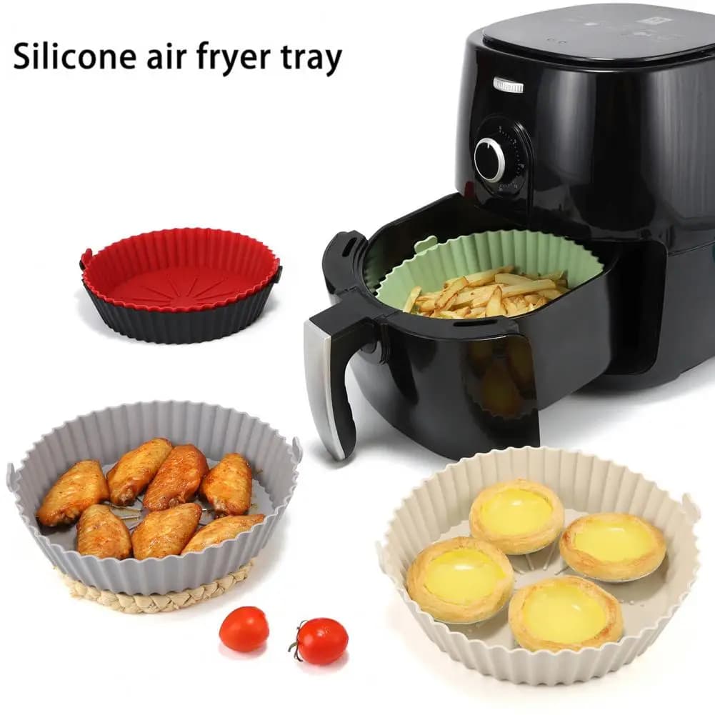 18/21/24cm Silicone Bakeware resistenza alle alte Temperature friggitrici ad aria microonde riutilizzabile forma rotonda teglia da forno gadget da cucina
