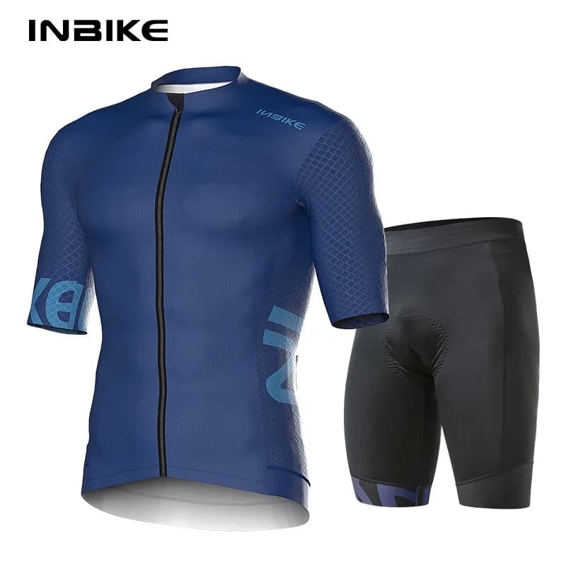 INBIKE Summer Cycling Riding set bike shorts in Jersey short sleeves cycling shirts on fast drying road bibs clothing with pockets