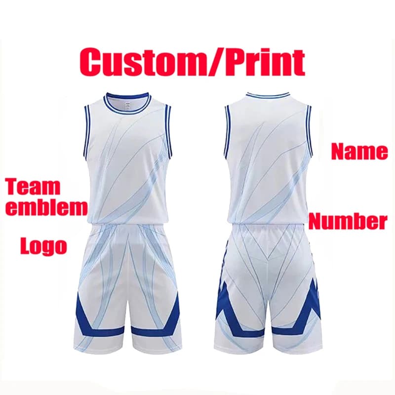 Custom Basketball Mesh Basketball Training Jumpsuit Custom Sports Clothing Do-it-your Men Sports vest Boys Basketball Mesh Large Set
