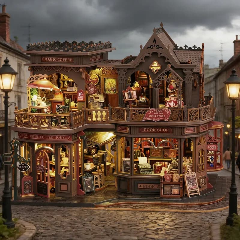 Kit Fai-da-Te Mini Casa delle Bambole, Puzzle 3D in Legno, Modellino da Assemblare, Giocattoli per Costruire una Casa con Arredamento per Bambini, Regalo Ideale