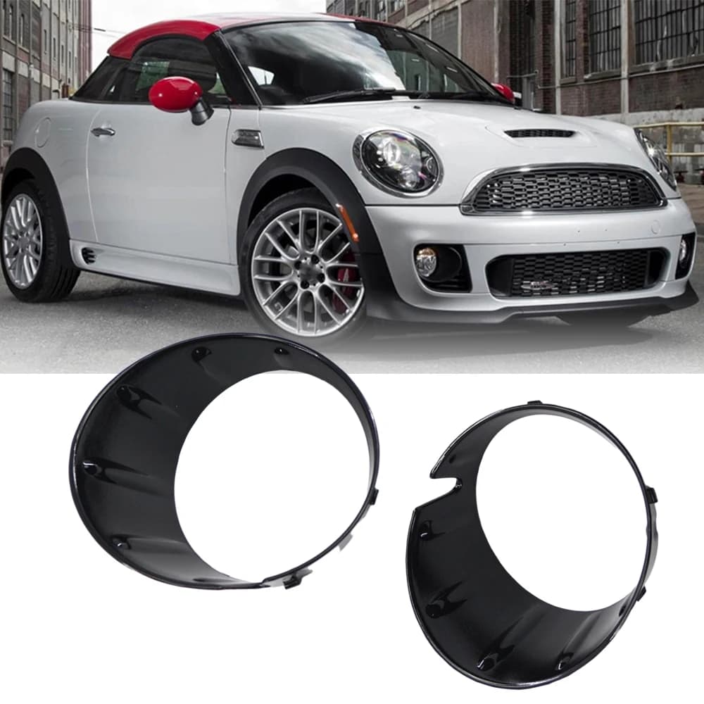 2 pezzi cromato/nero copertura fendinebbia anteriore fendinebbia anello di rivestimento per Mini Cooper R56 R55 R57 51117248791 51117248792 Accessori per auto