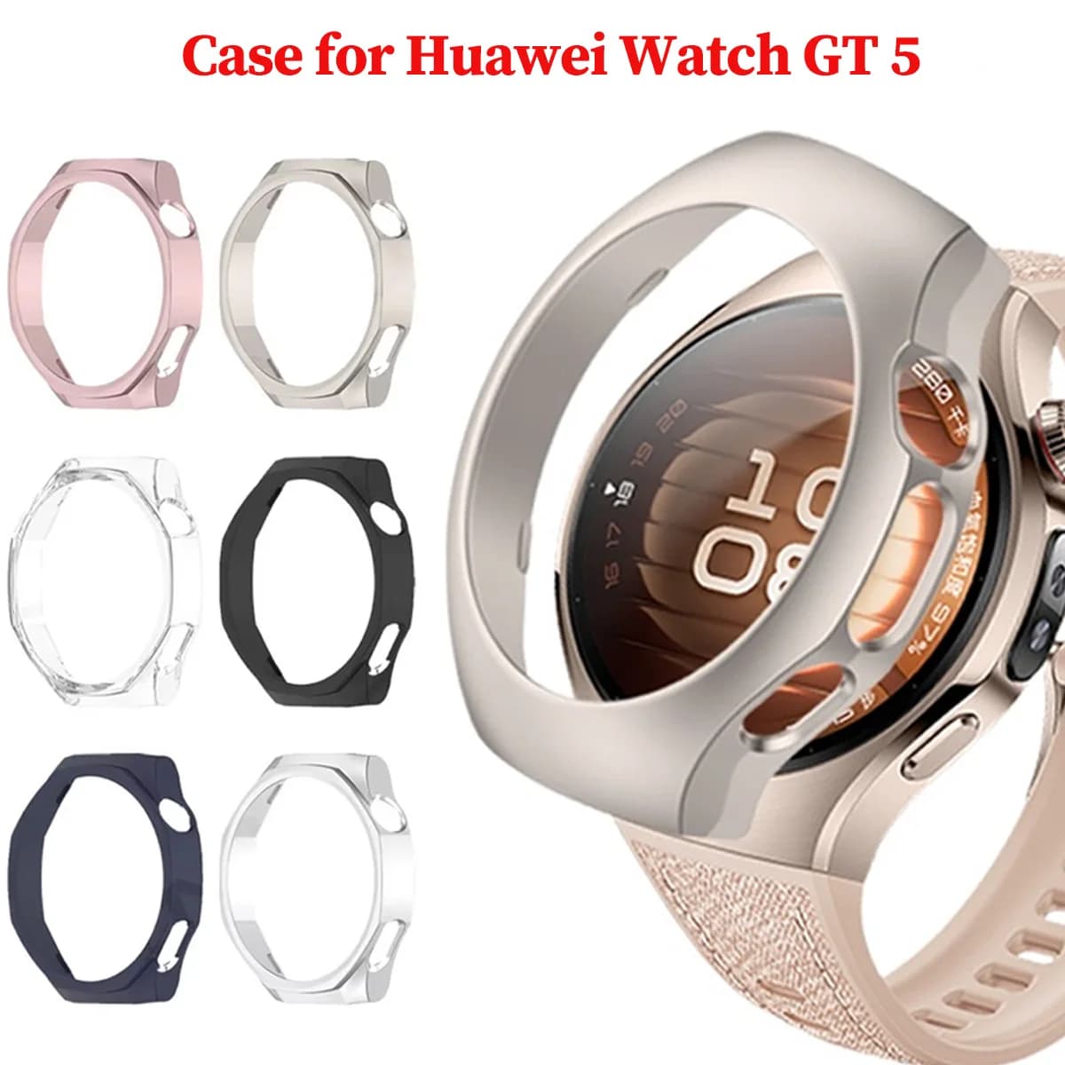 Custodia per Huawei Watch GT 5 42mm 46mm Smart Watch PC Custodia protettiva rigida Anti-graffio Paraurti Shell per Huawei GT5 Accessori