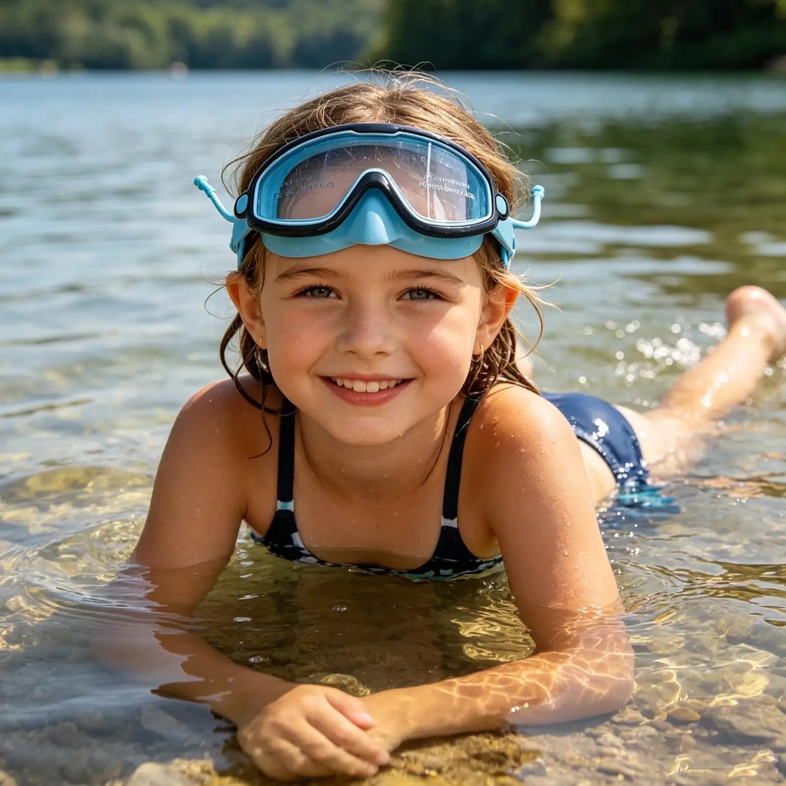 Kids Goggles Pool Protection Lens With Nose Cover Anti Fog Swim Goggles For Beach Outdoor Camping Hiking Backyard Summer
