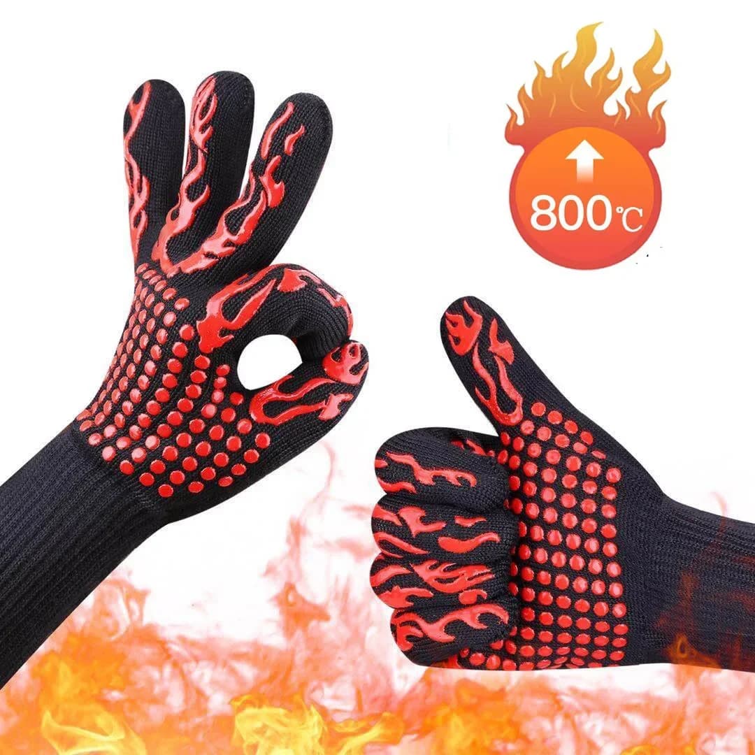 2 pezzi guanti ignifughi barbecue Kevlar guanti da forno ignifughi ignifughi per barbecue da 500 gradi per isolamento termico forno a microonde