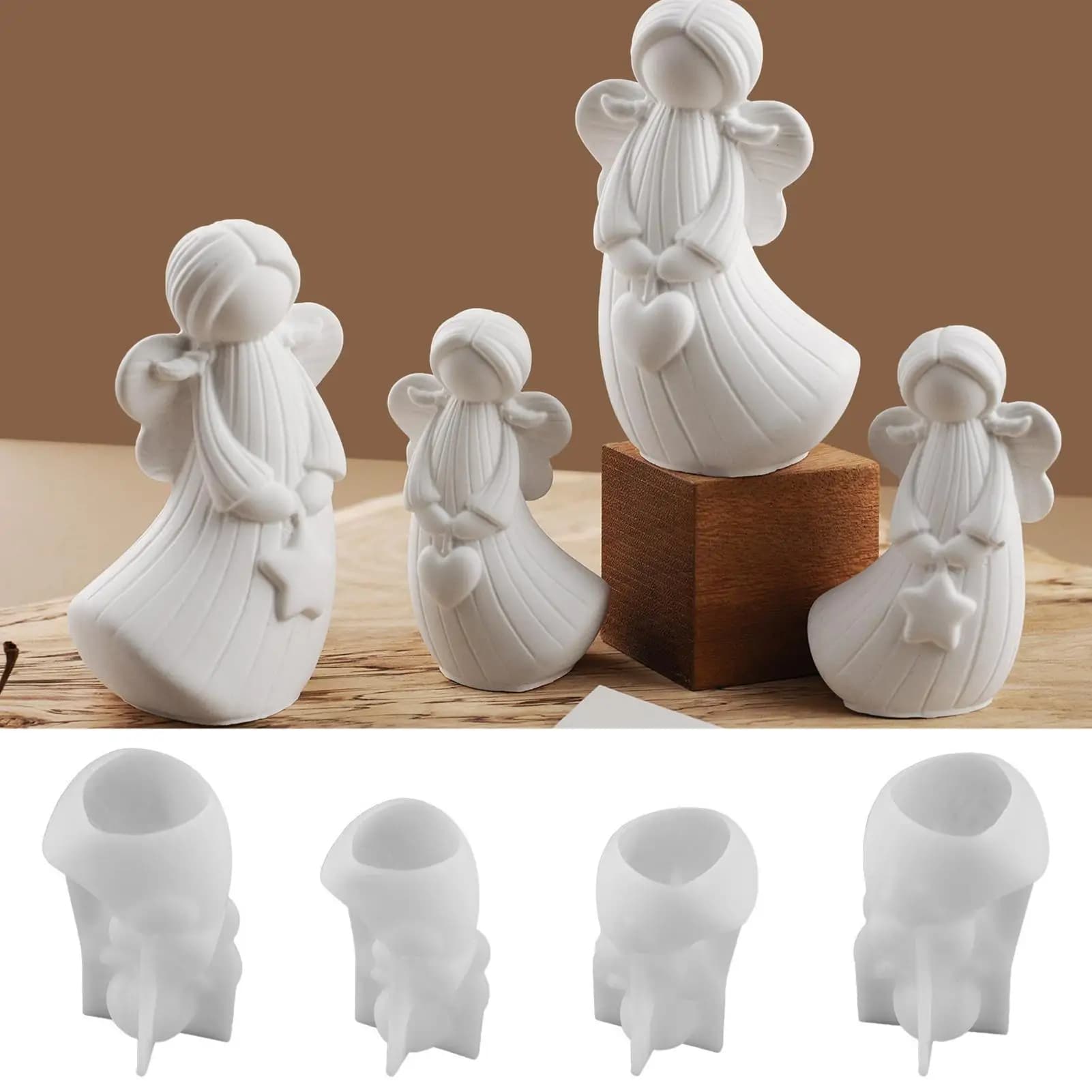 3D Angel Candle Mold DIY Candle Making Silicone Mold Christmas decorations Wedding Gifts Handmade Soap Plaster Resin Baking Tool