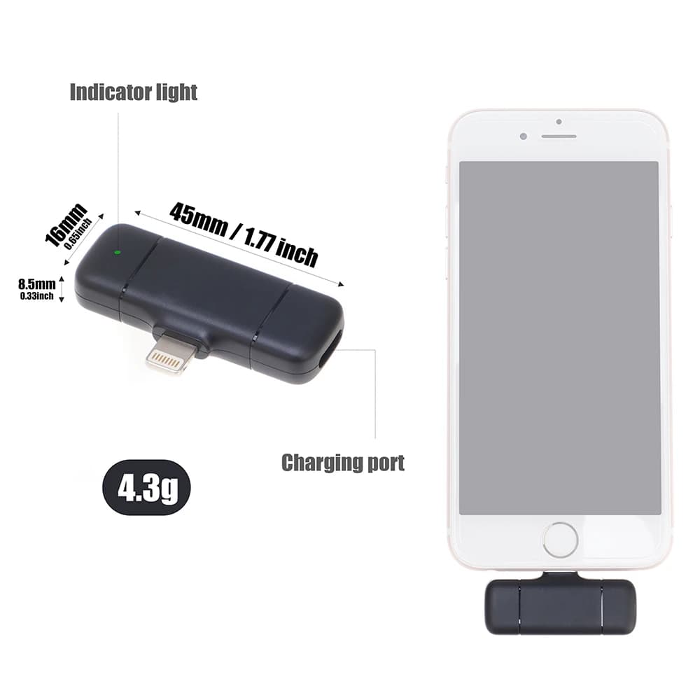 FOTGA Lavalier Wireless Microphone For iPhone iPad Android with Charging Case Lapel Mic for Vlog Interview Live Streaming Camera