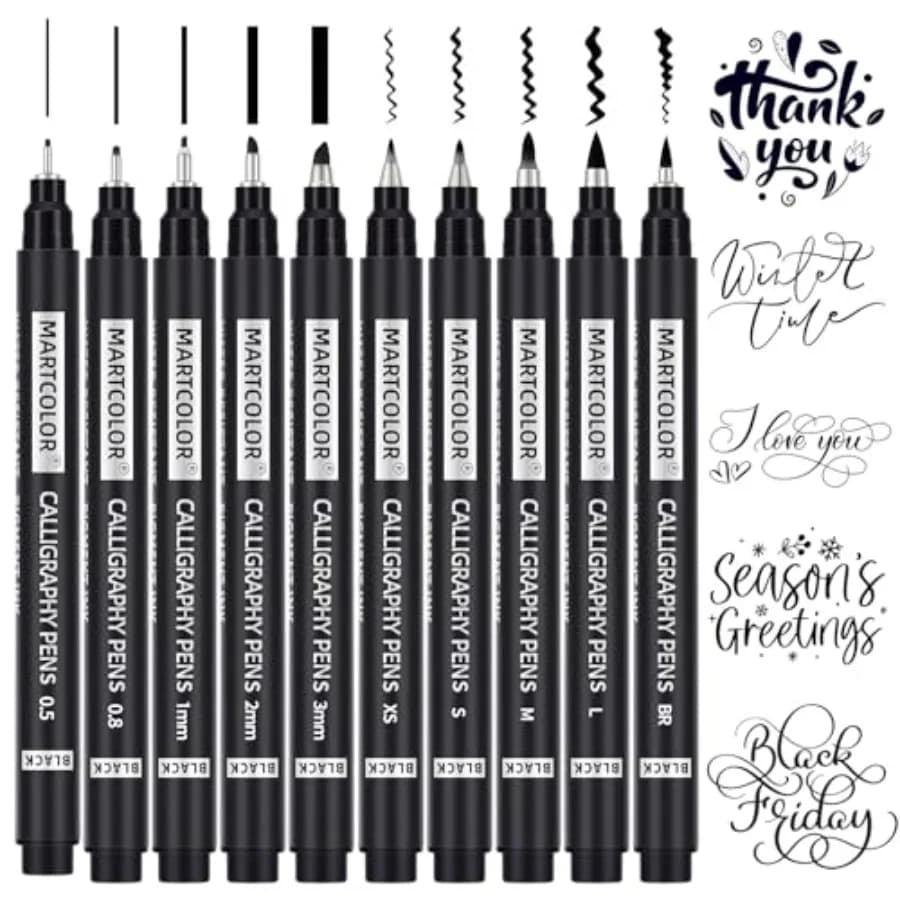 Calligraphy Pens, 10 Size Calligraphy Pens for Writing, Brush Pen Calligraphy Set for Beginners, Calligraphy Brush Pens, Hand L