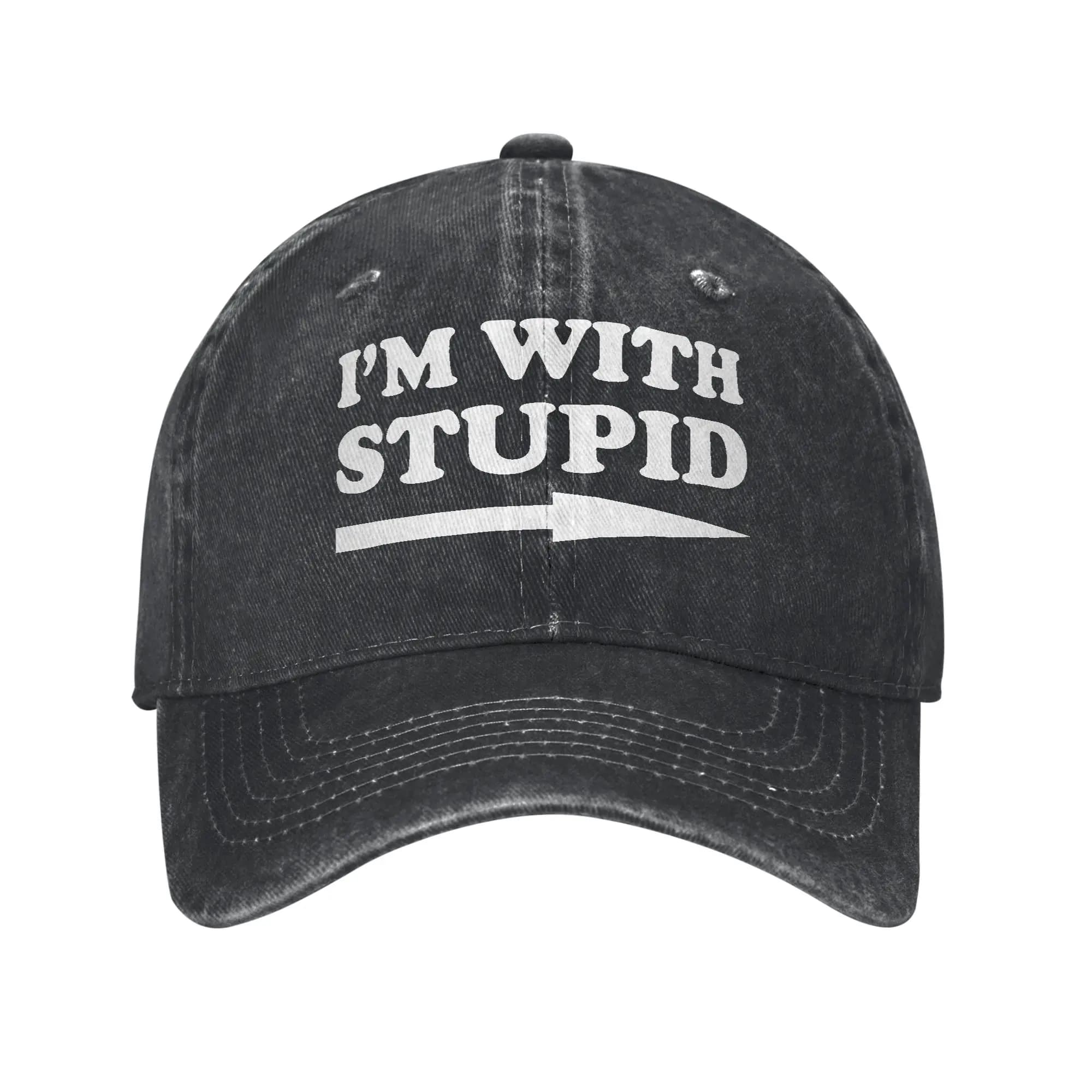 Cappellino da Baseball con Stampa 'I'm With Stupid And Arrow', Cappello Trucker Estivo Unisex, Cappelli da Baseball Kpop Rock per Uomo