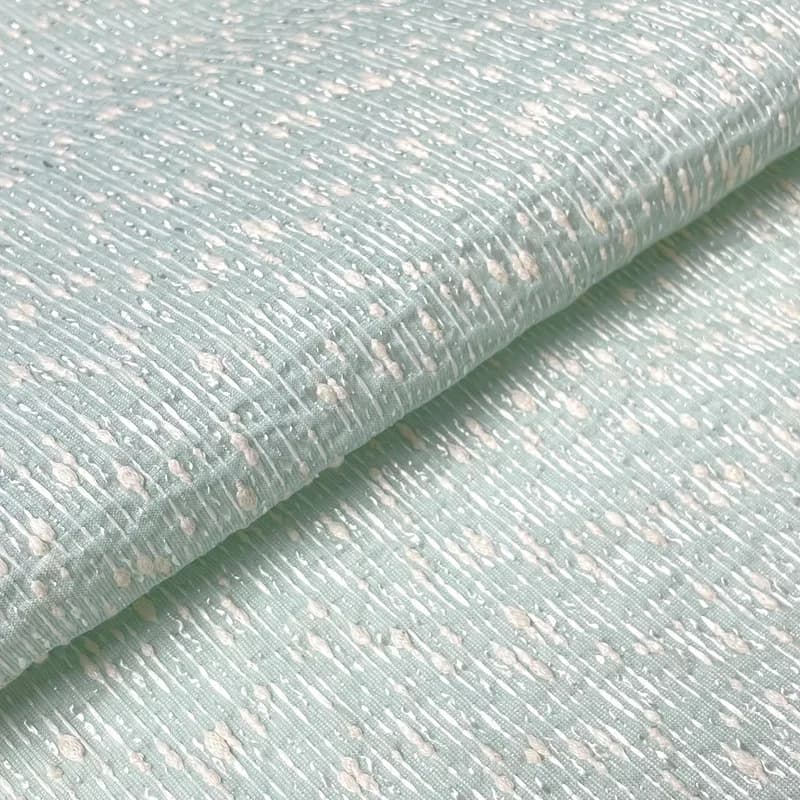 2Yards Fresh and elegant Light green glossy textured striped spring-autumn Chanel-style woven fabric Suit jacket fabric
