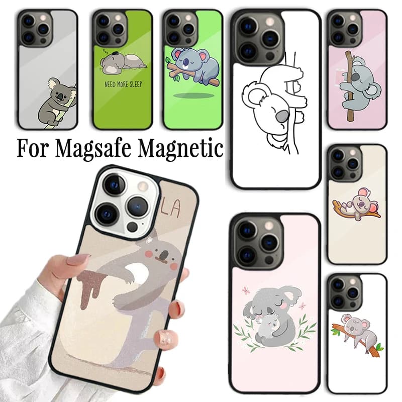 Cover per iPhone con Koala Dormiente - Compatibile con iPhone 17, AIR 16, 15, 14, 13, 12, 11 Pro Max Plus - Custodia Magnetica Wireless Magsafe
