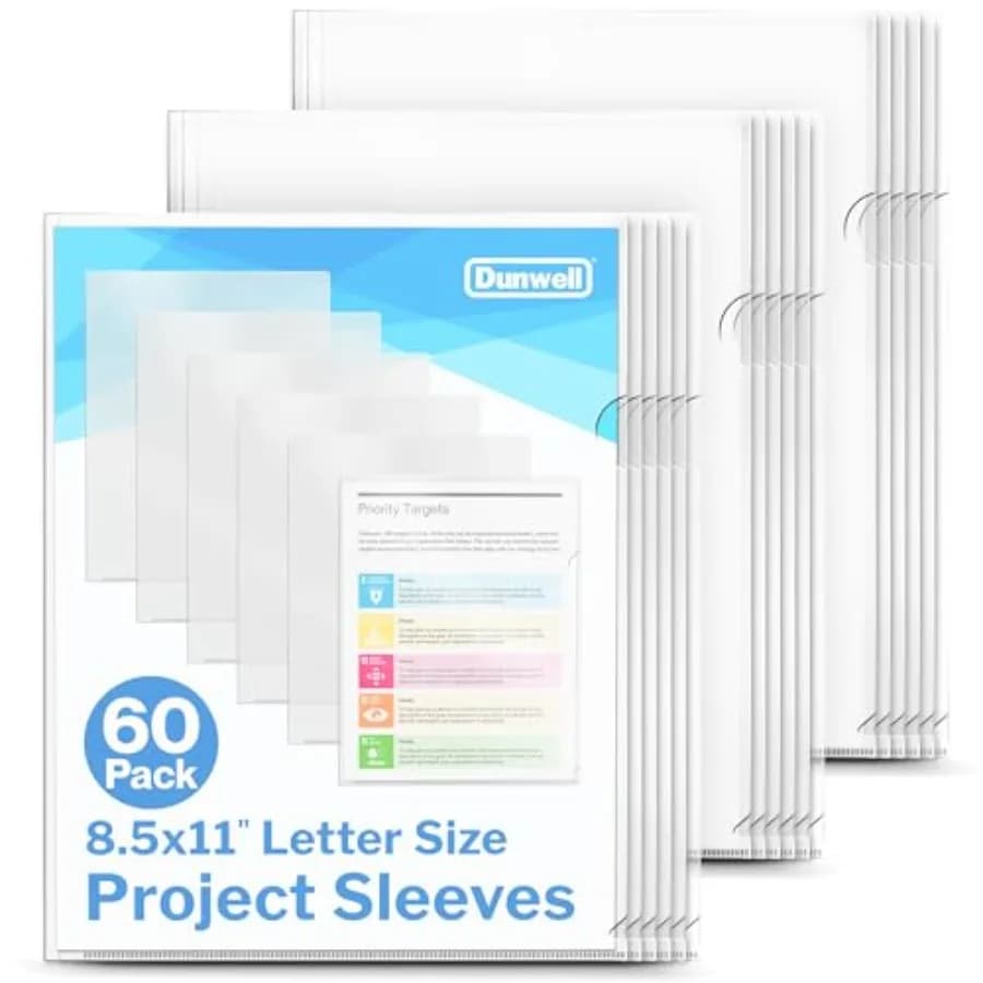 Cartelle Trasparenti per Documenti, Buste in Plastica 8.5x11 per Protezione Documenti, Organizzazione e Archiviazione