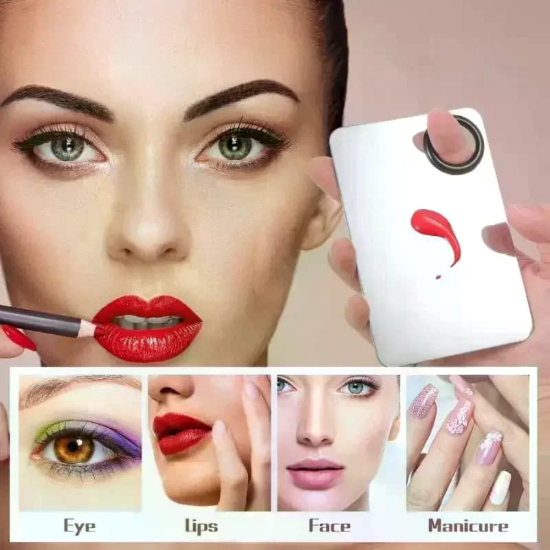/Kuz/Makeup Foundation Brush Lipstick Eye Shadow Mixing Palette Stainless Steel With Spatula Rod Color Stick Beauty Tools 4Pcs
