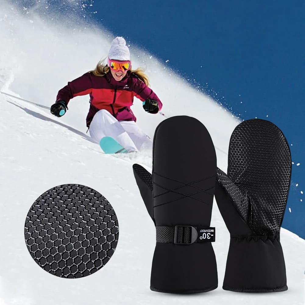 Guanti da Sci Impermeabili, Guanti da Neve Antivento, Guanti Termici da Snowboard, Guanti per Climi Freddi per Uomo e Donna